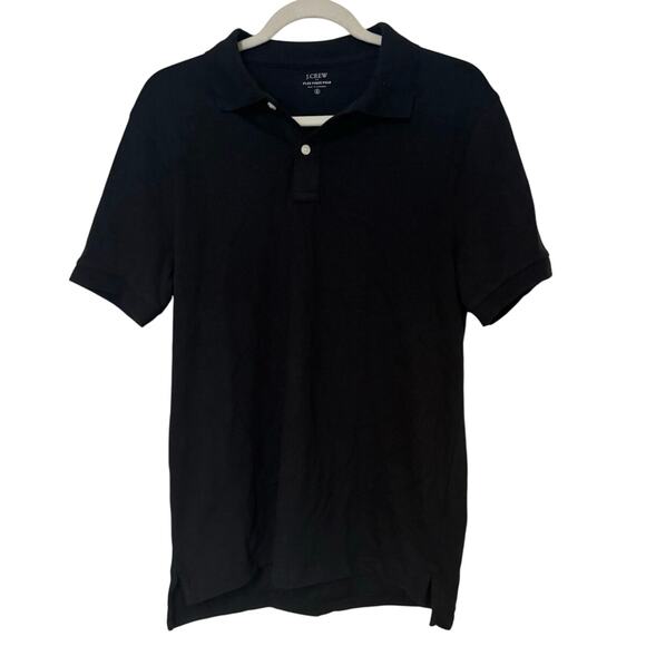 NWT J.Crew Flex Pique Polo Shirt In Black Size Small - Picture 2 of 5